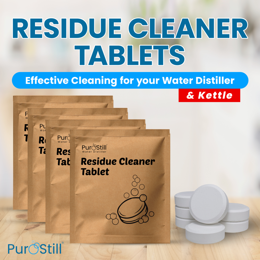 residue cleaner for water distillers