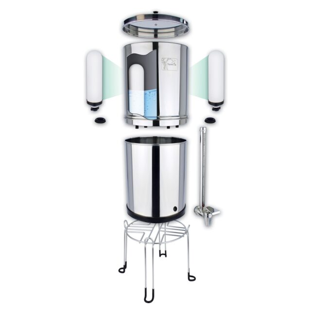 Premium Newton Gravity Fluoride Water Filter System with stand and tap