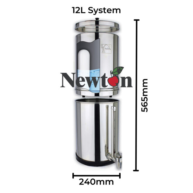 Premium Newton Gravity Fluoride Water Filter System with 8in stand.