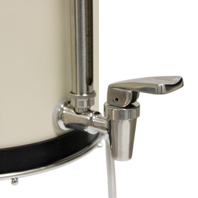 Close-up of the tap and stand of a water filter system