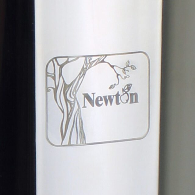 Close-up of Newton water filter logo
