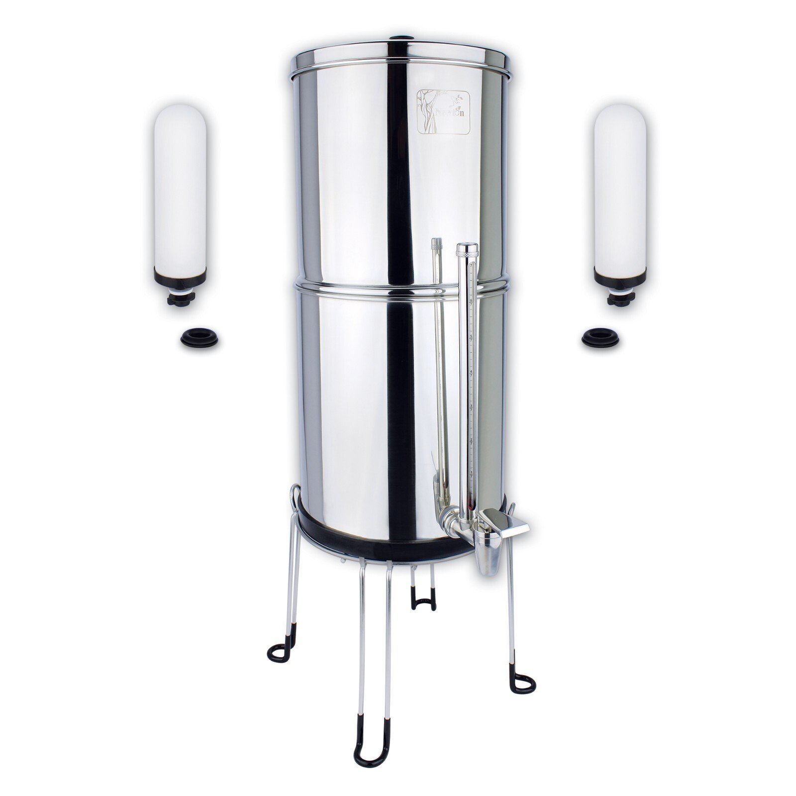 Premium Newton Gravity Fluoride Water Filter System w/ 8in Stand & Level Tap