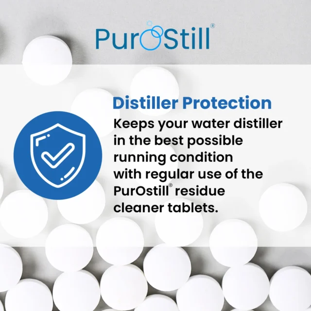 White residue cleaner tablets for water distillers