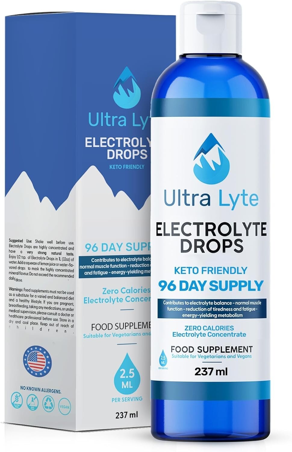 Premium Ultra Lyte Keto Electrolyte Drops - 72 Minerals, Quality Made in USA