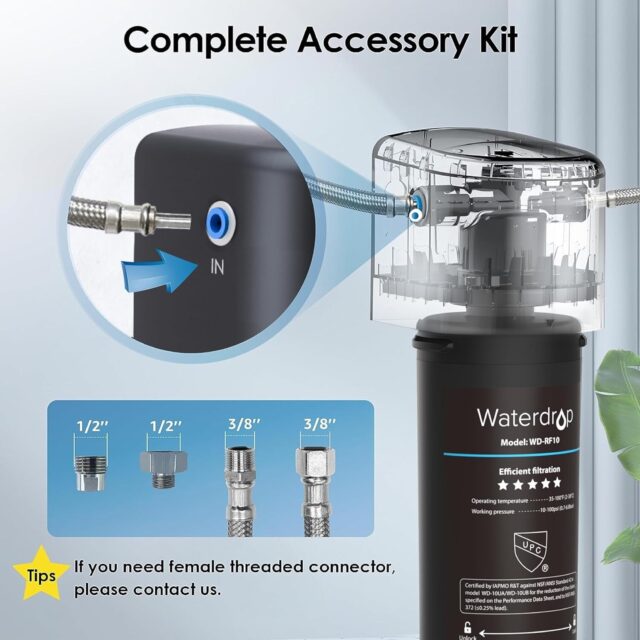 Waterdrop 10UA Under Sink Filter System with accessories