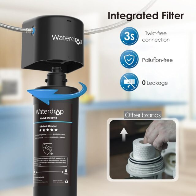 Waterdrop 10UA under sink filter system with integrated filter