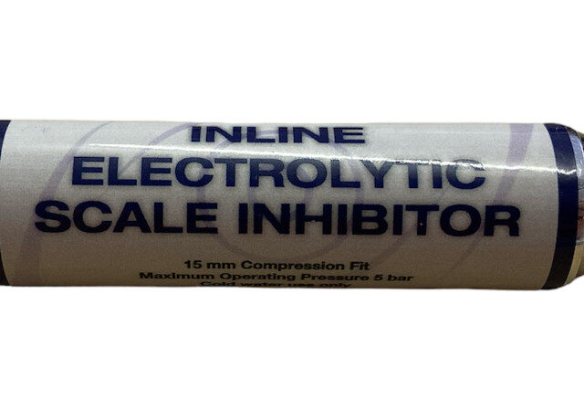 Electrolytic limescale inhibitor boiler filter, 15mm compression fit.