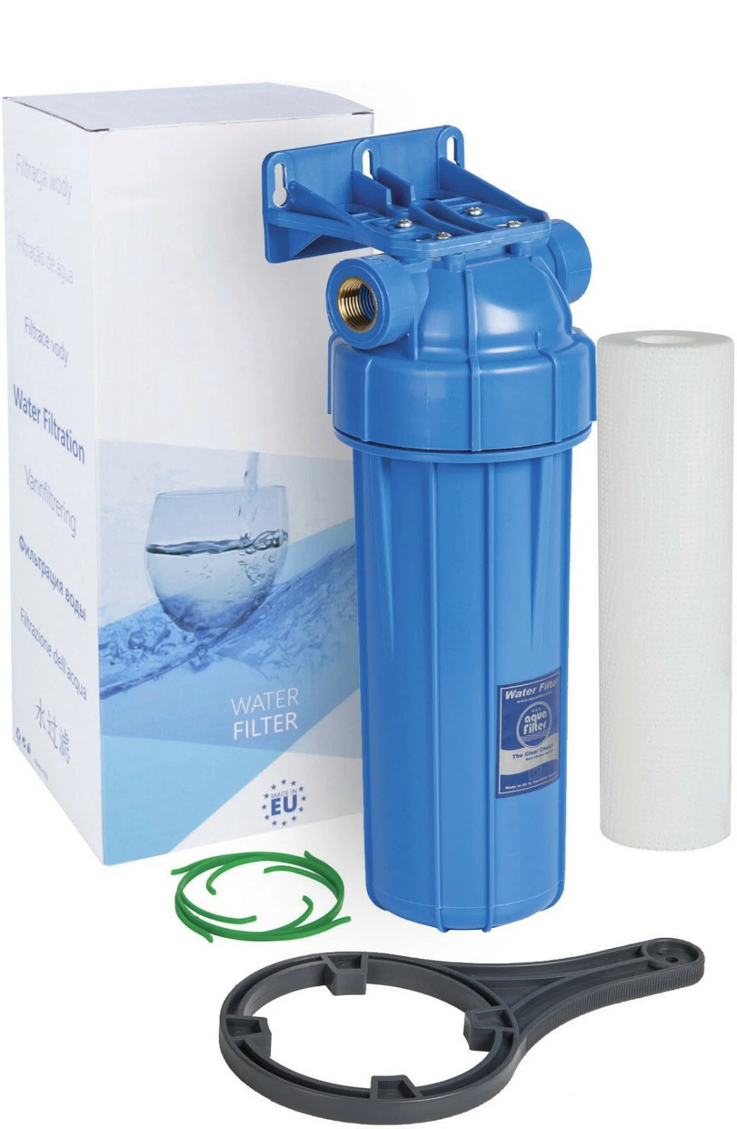 10" Aquafilter In-line Water Filter Housing Transparent 3/4"