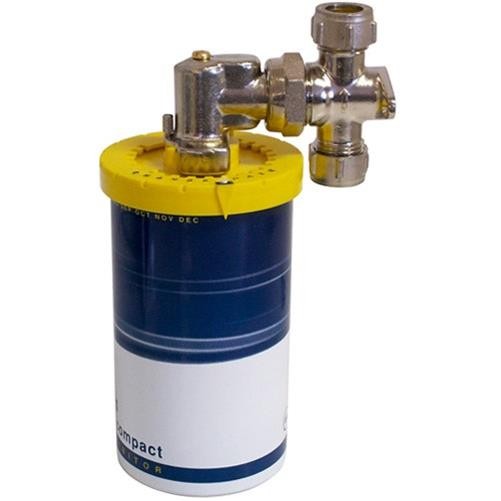 Hard water scale inhibitor with yellow top and metal fittings
