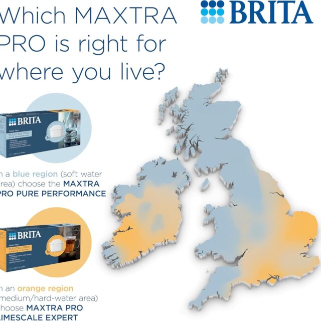 Map showing regions for BRITA MAXTRA PRO filter cartridges.