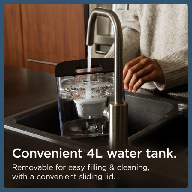 BRITA Cube Black water dispenser filling with water