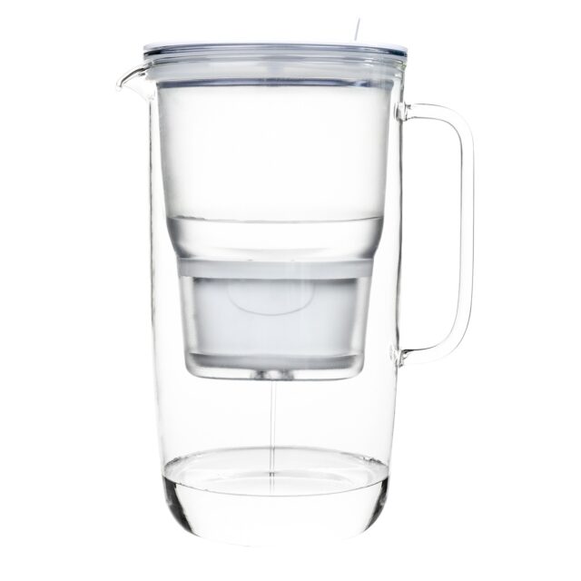 Aqualogis glass water filter jug with filter insert