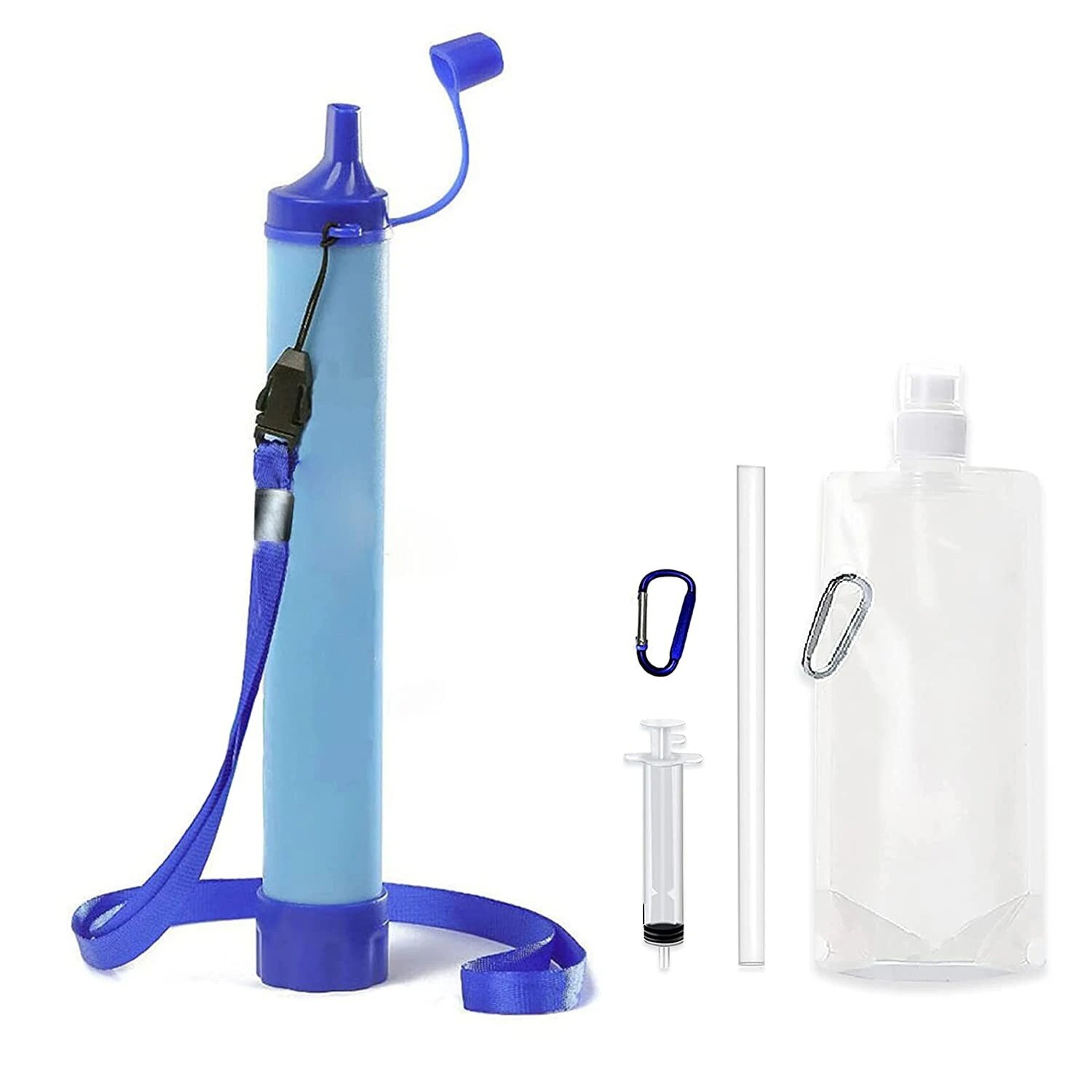 Premium Portable Water Filter Straw - Camping Hiking Survival Purifier Tool