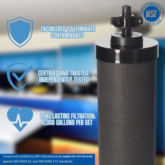 Replacement water filter for Berkey BB9-2 systems.
